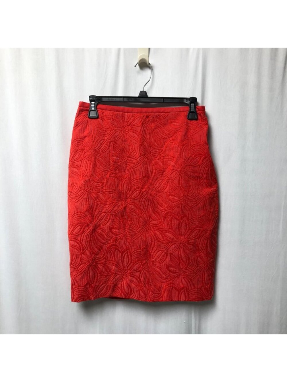 The Limited Skirt Womens Size 4 Red Orange Back Zipper Pencil Office Evening